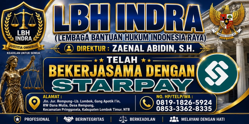 Banner LBH INDRA - Lembaga Bantuan Hukum Indonesia Raya, Direktur Zaenal Abidin S.H.